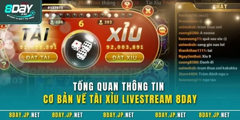 Tổng quan thông tin cơ bản về tài xỉu Livestream 8DAY